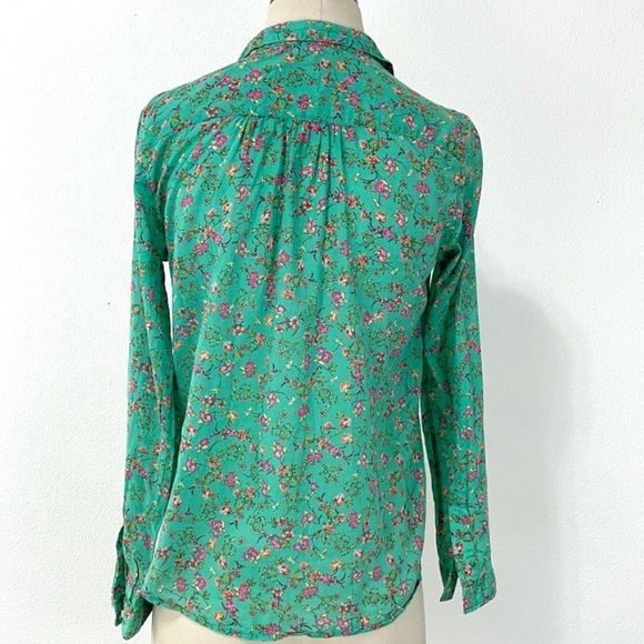 Anthro Holding Horses Mint Floral Button-down Shirt Top - Picture 4 of 11